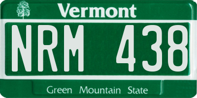 VT license plate NRM438