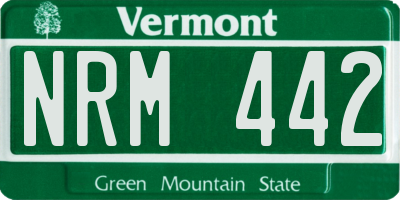 VT license plate NRM442