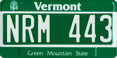 VT license plate NRM443