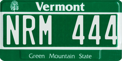 VT license plate NRM444