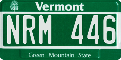 VT license plate NRM446