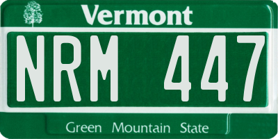 VT license plate NRM447