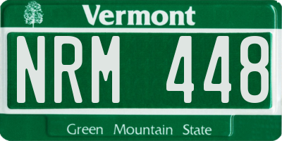 VT license plate NRM448