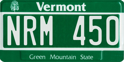 VT license plate NRM450
