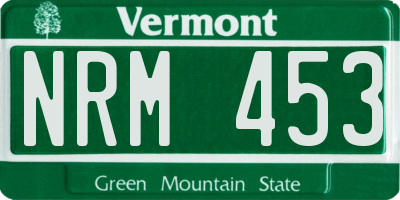 VT license plate NRM453