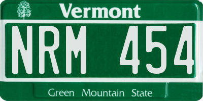 VT license plate NRM454