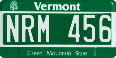 VT license plate NRM456