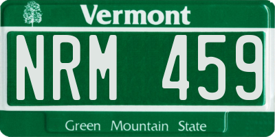 VT license plate NRM459