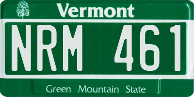 VT license plate NRM461