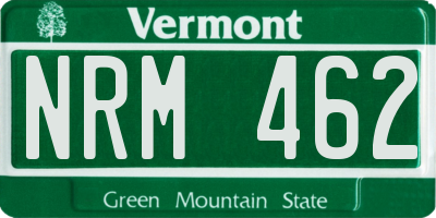 VT license plate NRM462