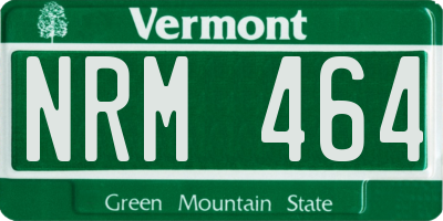 VT license plate NRM464
