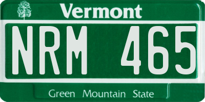 VT license plate NRM465