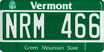 VT license plate NRM466