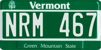 VT license plate NRM467