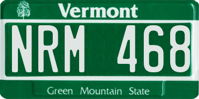 VT license plate NRM468