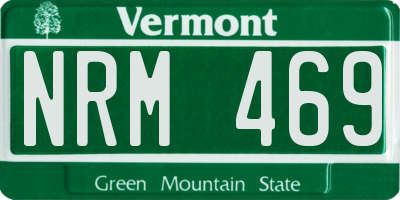 VT license plate NRM469