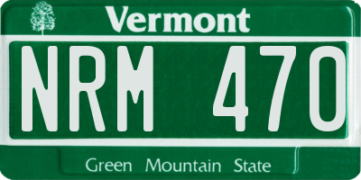 VT license plate NRM470
