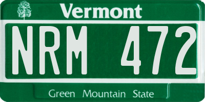 VT license plate NRM472