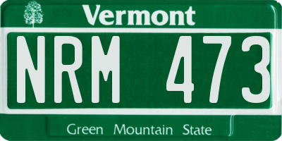 VT license plate NRM473