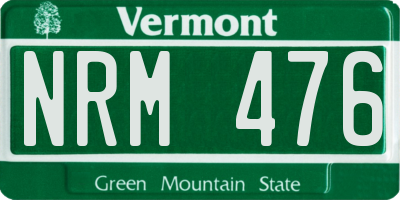 VT license plate NRM476