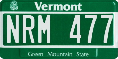 VT license plate NRM477