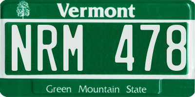 VT license plate NRM478