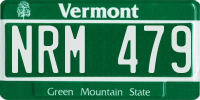 VT license plate NRM479