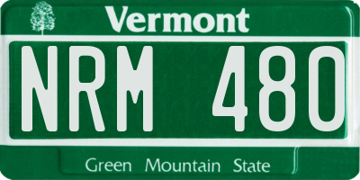 VT license plate NRM480