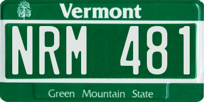 VT license plate NRM481