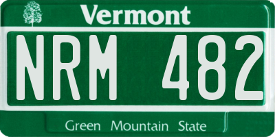 VT license plate NRM482