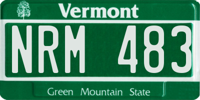 VT license plate NRM483
