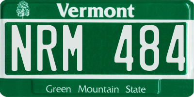 VT license plate NRM484