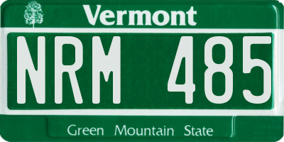 VT license plate NRM485