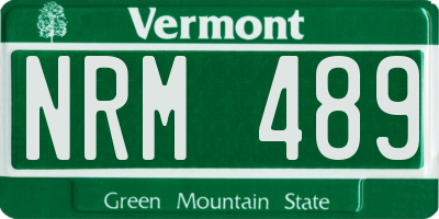 VT license plate NRM489