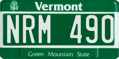 VT license plate NRM490