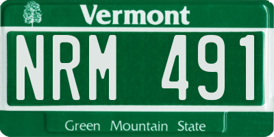 VT license plate NRM491