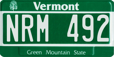 VT license plate NRM492