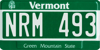 VT license plate NRM493