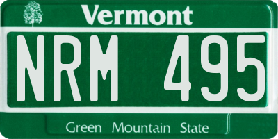 VT license plate NRM495