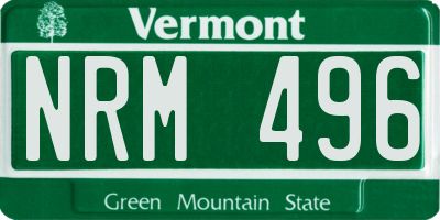VT license plate NRM496