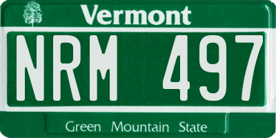 VT license plate NRM497