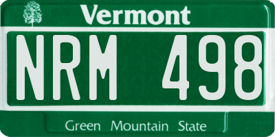 VT license plate NRM498