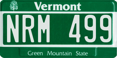 VT license plate NRM499
