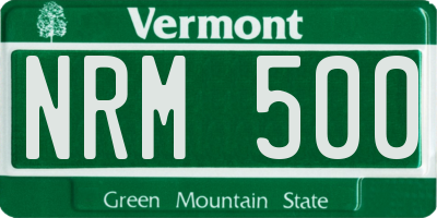VT license plate NRM500