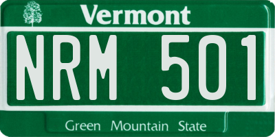 VT license plate NRM501