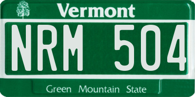 VT license plate NRM504