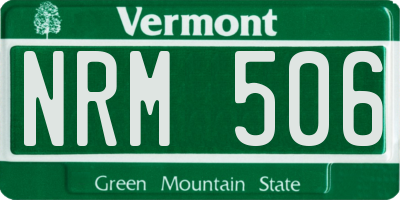 VT license plate NRM506