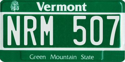 VT license plate NRM507