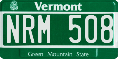 VT license plate NRM508