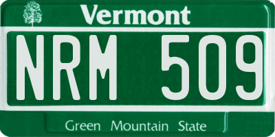 VT license plate NRM509